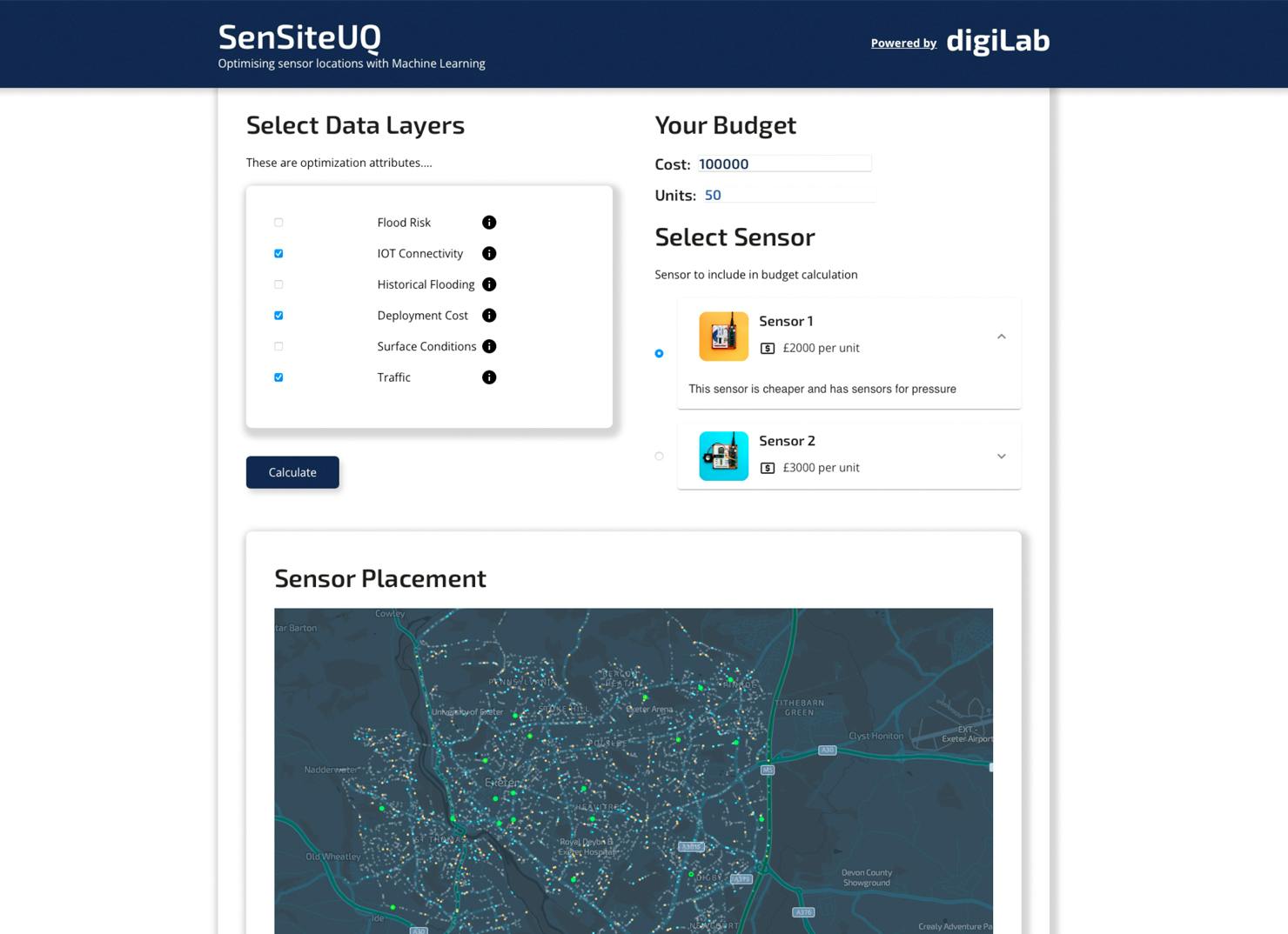 SenSiteUQ - Sensor Location Optimisation Built in Partnership with OfWat