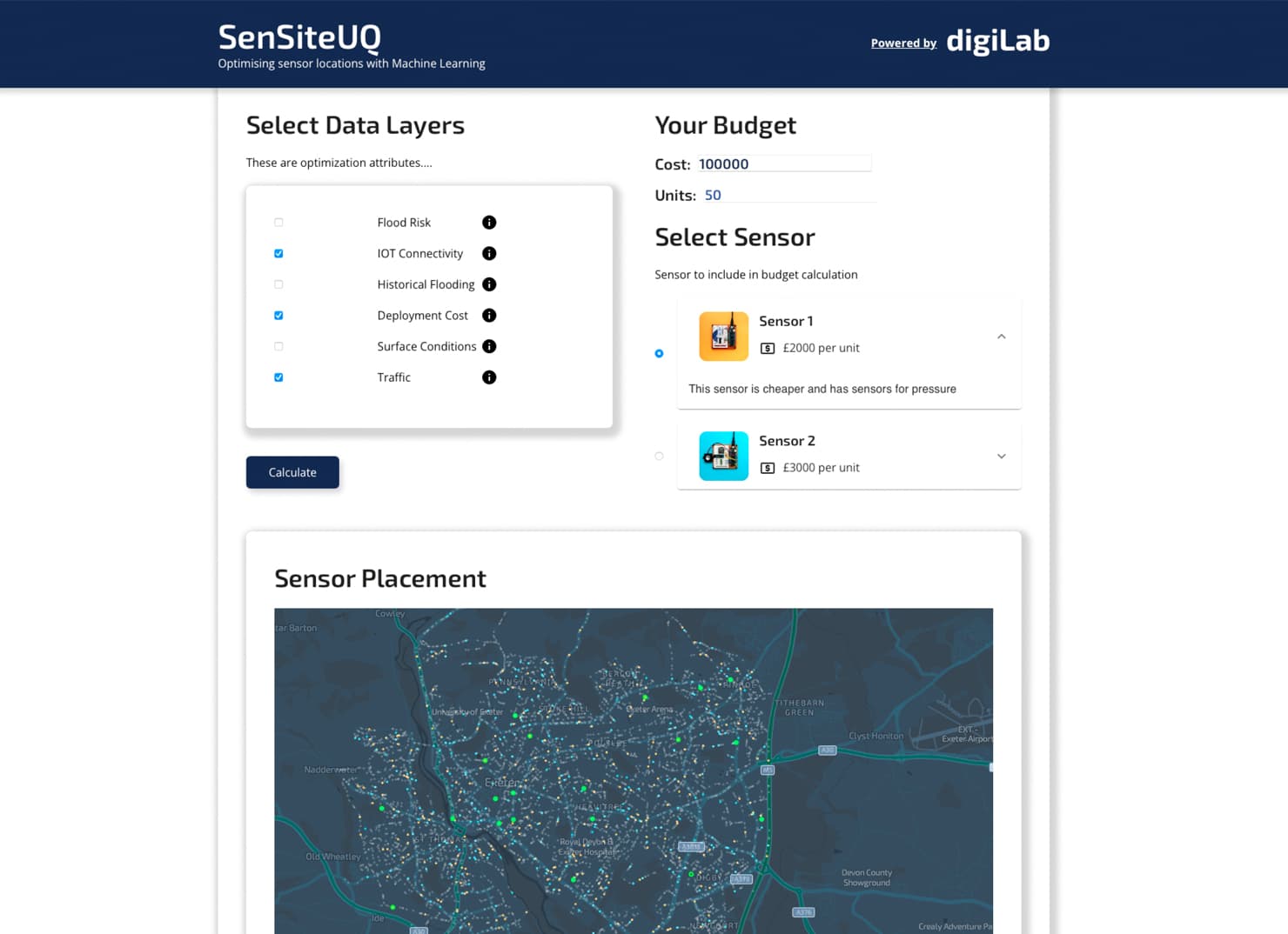 SenSiteUQ - Sensor Location Optimisation Built in Partnership with OfWat