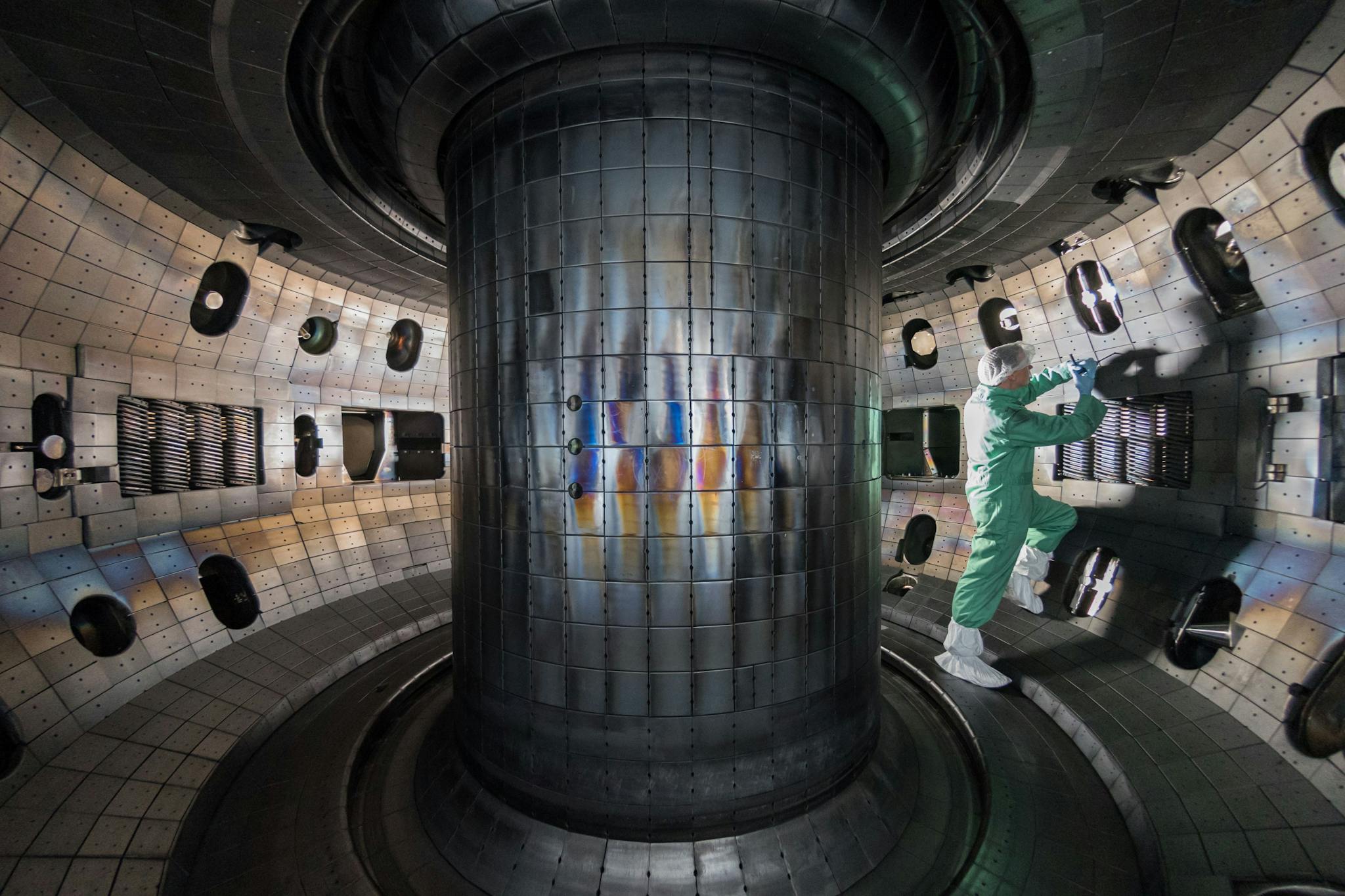 Figure 2. A view inside the DIII-D tokamak (courtesy of General Atomics).