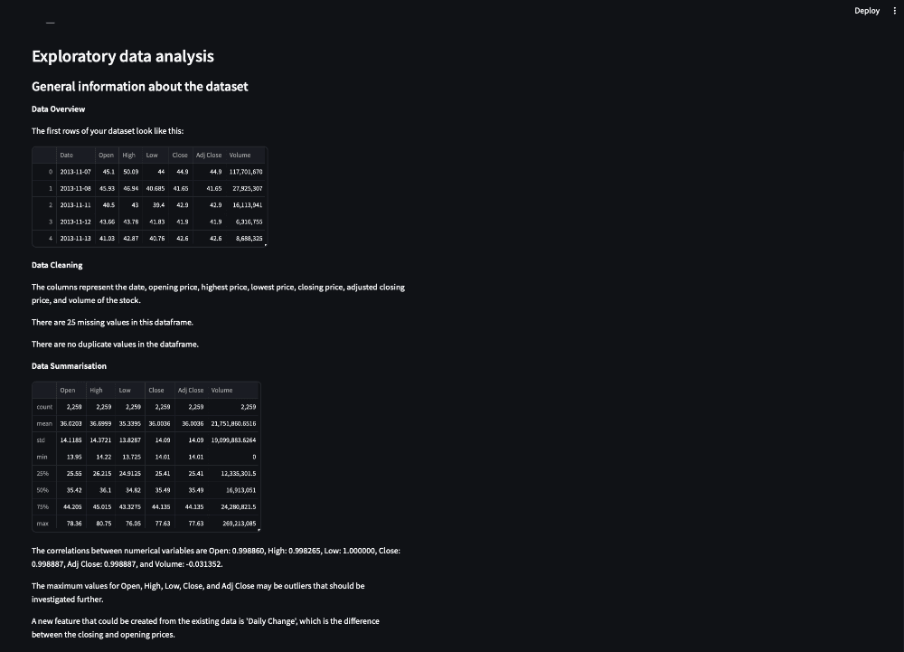 Figure 12. Exploratory Data Analysis